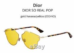 2017 NEW AUTHENTIC CHRISTIAN DIOR SO REAL POP sunglasses Gold FRAME Yellow LENS