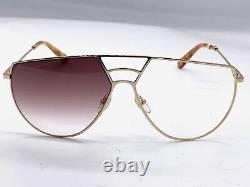$400 Chloé CE139S 743 Women's Gold Aviator Sunglasses 62/13/140