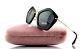 $450 New Genuine Miu Miu Glossy Black Pentagonal Sunglasses Mu 06o 1ab-1a1 06os