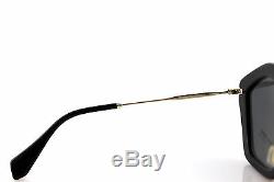 $450 NEW Genuine MIU MIU Glossy Black Pentagonal Sunglasses MU 06O 1AB-1A1 06OS
