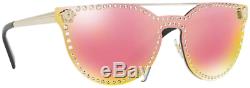 $500 RARE VERSACE Glam Medusa Pale Gold Rose Mirror Sunglasses VE 2177 12524Z