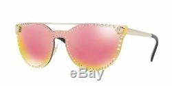 $500 RARE VERSACE Glam Medusa Pale Gold Rose Mirror Sunglasses VE 2177 12524Z
