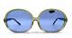 50s Over Size Style Sunglasses Vintage Unusual Blue Shades Stylish Paris Nos