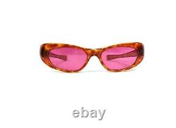 50s PARTY SUNGLASSES VINTAGE WAVY CAT EYE PINK LENS FRANCE HARD TO FIND