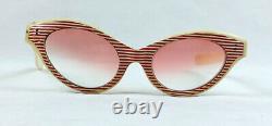 50s PARTY SUNGLASSES VINTAGE WAVY RED FRAME & RED LENS 1950S FRANCE HARD TO FIND