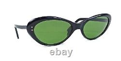 50s Thick Acetate Sunglasses Vintage Mid-Century Cat Eye Black Frame 1950 France