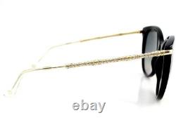$700 RARE New GUCCI Crystal Encrusted Womens Black Gold Sunglasses GG 3771/N/S