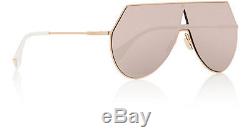 AUTH New FENDI FF 0193/S Rose Gold Sunglasses shield eyeliner