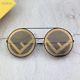Autentic New Fendi Sunglasses Runway Ff 0285/s Pjp/8n Gold Round Holographic