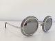 Auth Chanel 71140 L2467 3n Silver Gray Round Pearls Mirrored Runway Sunglasses