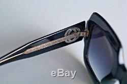 Authenti Gucci GG 0048S 003 Black Crystal Oversize Squared Frame Sunglasses new