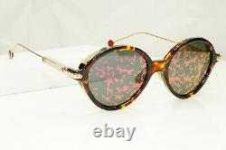 Authentic Dior Womens Sunglasses Round Umbrage Havana Brown Gold Mirror 0X3TN