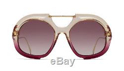 Authentic FENDI FF0316/S C48/3X Pink Red/Brown Gradient Lenses 55mm Sunglasses