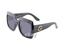 Authentic Gucci GG0053S 001 Black Urban Square Sunglasses Grey Gradient Lens NEW