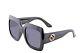 Authentic Gucci Gg0053s 001 Black Urban Square Sunglasses Grey Gradient Lens New