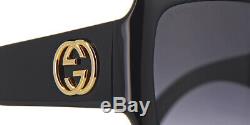 Authentic Gucci GG0053S 001 Urban Collection Black/Gold Square Sunglasses