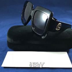 Authentic Gucci GG0053S 0053/S 001 Urban Collection Black/Gold Square Sunglasses