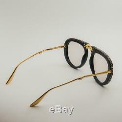 Authentic Gucci GG0307S Foldable 004 Black/Gold Sunglasses