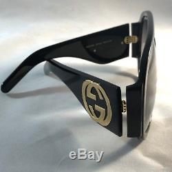 Authentic Gucci GG 0152 S 002 Black Oversized Sunglasses