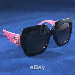 Authentic Gucci Sunglasses GG0102S 003 Havana/Pink Brown Gradient Lens 54m New