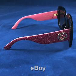 Authentic Gucci Sunglasses GG0102S 003 Havana/Pink Brown Gradient Lens 54m New