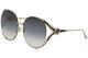 Authentic Gucci Sunglasses Gg0225s-004 63mm Gold / Grey Gradient Lens