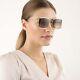 Authentic New Gucci Women's Sunglasses Gg0593sk Ivory Gold Grey Lens 59mm