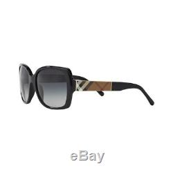 Authentic New Burberry Sunglasses BE4160 34338G Black 58mm Gradient Gray UV Lens