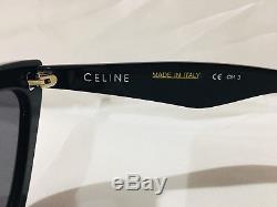 Authentic New Celine Cat- Eye Sunglasses CL 40019/S Black Frame Gray Lens