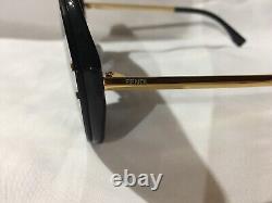 Authentic New Fendi Zucca FDM Ffm0039 Unisex Sunglasses Gold FF