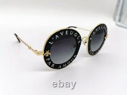 Authentic New Gucci GG0113S 001 Sunglasses L'Aveugle Par Amour Black