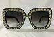 Authentic New Gucci Gg0148 S 001 Sunglasses Crystal Black Frame