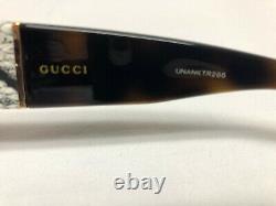 Authentic New Gucci GG0484S Square Oversized Sunglasses Havana Gray Lens Women