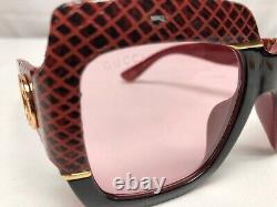 Authentic New Gucci Pink Lens Gradient Square Ladies Sunglasses GG0484S