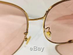 Authentic New Gucci Sunglasses GG0252S 0252S Gold Pink Pearl Oversize