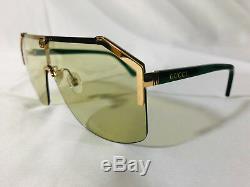 Authentic New Gucci Sunglasses GG1830S Gold Frame Green Lens