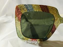 Authentic New Gucci Sunglasses Multicolor 004 GG0328s Women's Square 53mm Shade