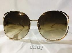 Authentic New Gucci Women's GG225 GG Brown Lens Sunglasses 53mm