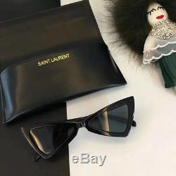 Authentic New Saint Laurent 53MM Jerry Cat-Eye Sunglasses Black Triangle YSL