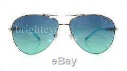 Authentic TIFFANY & CO Infinity Silver Aviator Sunglasses TF 3049B 60019S NEW