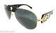 Authentic Versace Black Medusa Aviator Sunglasses Ve 2150q 100287 New