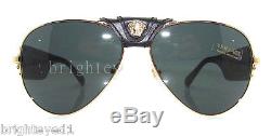 Authentic VERSACE Black Medusa Aviator Sunglasses VE 2150Q 100287 NEW