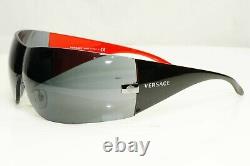 Authentic Versace Sunglasses Black Shield Mens Womens Visor Ski 2054 1001/87