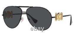 Authentic Versace Sunglasses VE 2249-126187 Matte Black withGrey Lens 65mm NEW