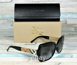 BURBERRY BE4160 34338G Black Grey Gradient 58 mm Rectangle Women's Sunglasses