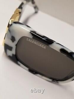Balenciaga BB0096S 0096S 005 White Havana Gold Gray Sunglasses 0096