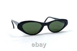 Black 1960s Unusual Sunglasses Cat Eye Frame Vintage Italy Made Party Shades