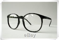 Black Round Vintage Retro Geek Nerd Clear Lens fashion Glasses fancy thin frames