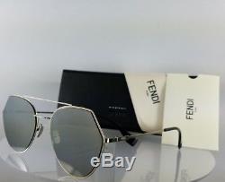 Brand New Authentic Fendi FF 0194/S Sunglasses 3YG0T Silver 55mm Frame 0194