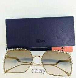 Brand New Authentic Fendi FF 0259/S Sunglasses J5GFQ Gold 60mm Frame 0259